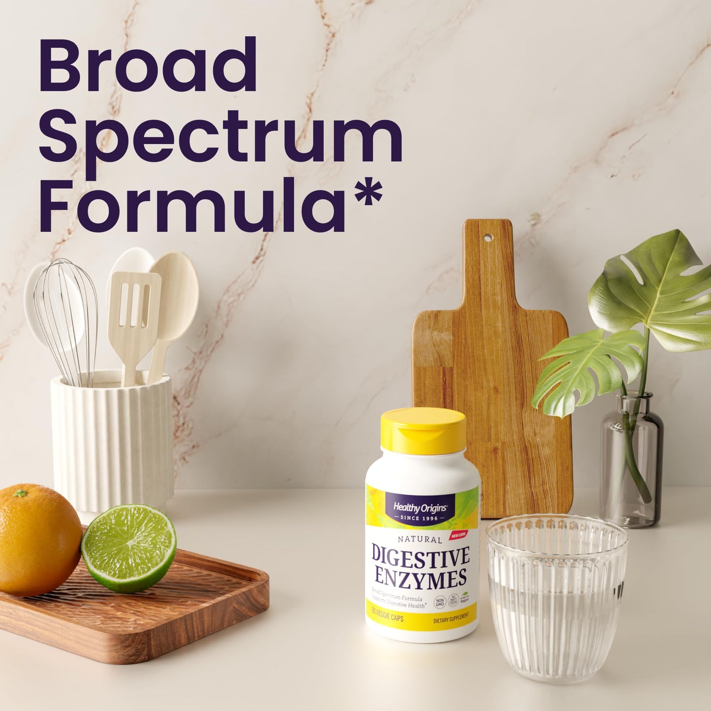 Healthy Origins Digestive Enzymes, 180 Veggie Capsules - Broad Spectrum, Multi-Enzyme Blend with Protease, Amylase & Lipase - Supports GI Comfort