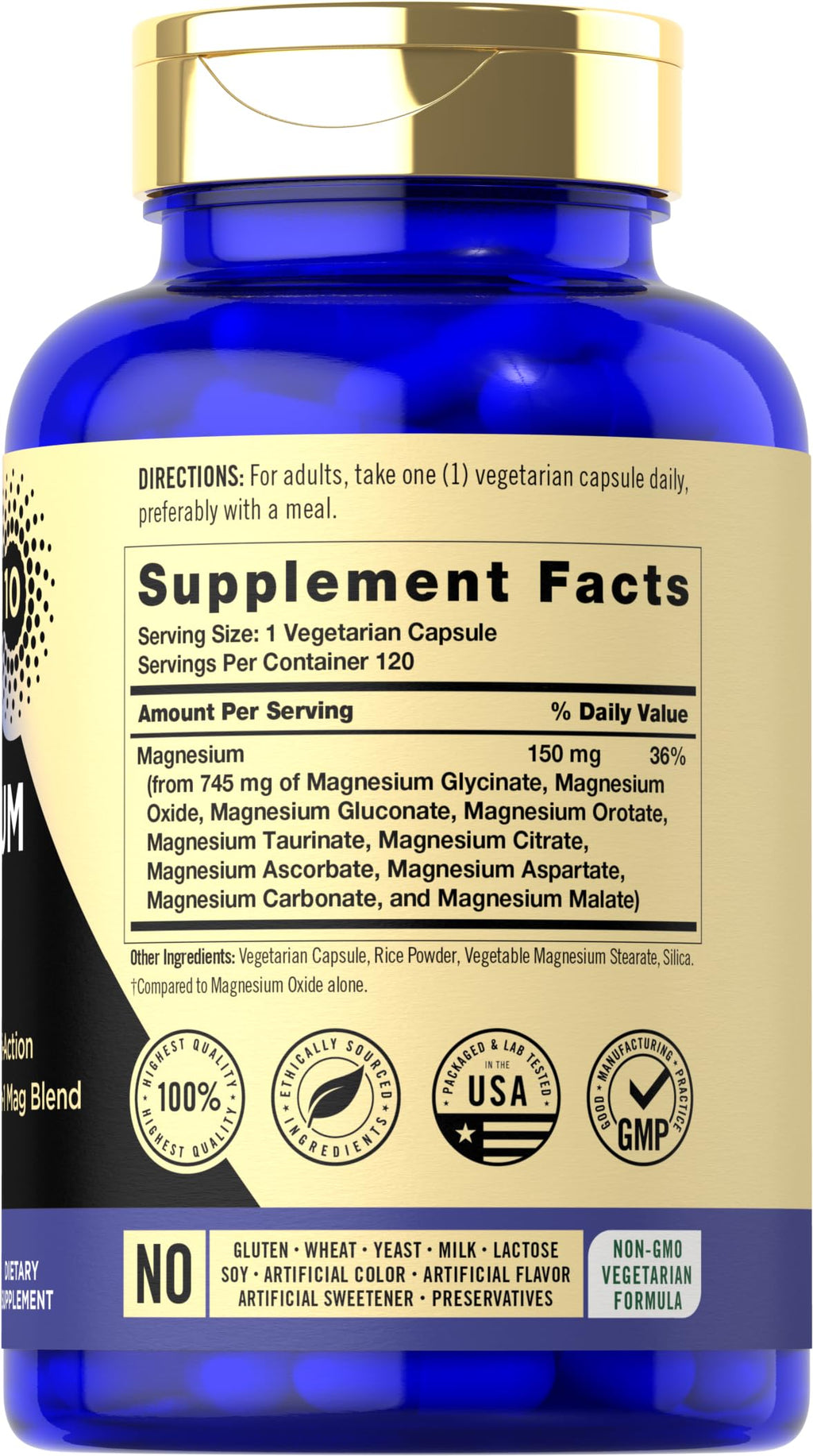 Magfusion-10 Magnesium Complex Supplement 745mg | 120 Capsules | 10 in 1 Blend | Vegetarian, Non-GMO, Gluten Free Magfusion-10 buy supplements Au