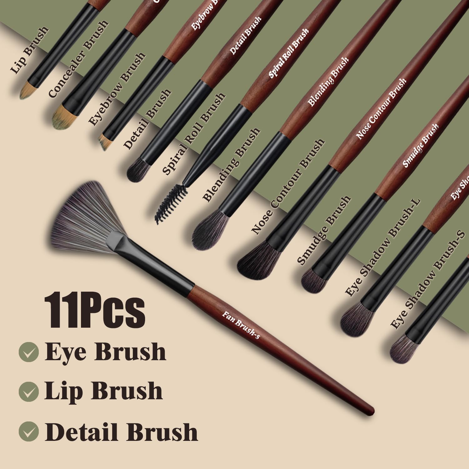 Makeup Brushes 16 Pcs Makeup Brush Set Professional, Wood Handle Travel Make Up Brushes Set with Case, Premium Cruelty-Free Synthetic Fiber Hair Makeup Brush Kit with Holder ZylsniceBuy Supplements Australia