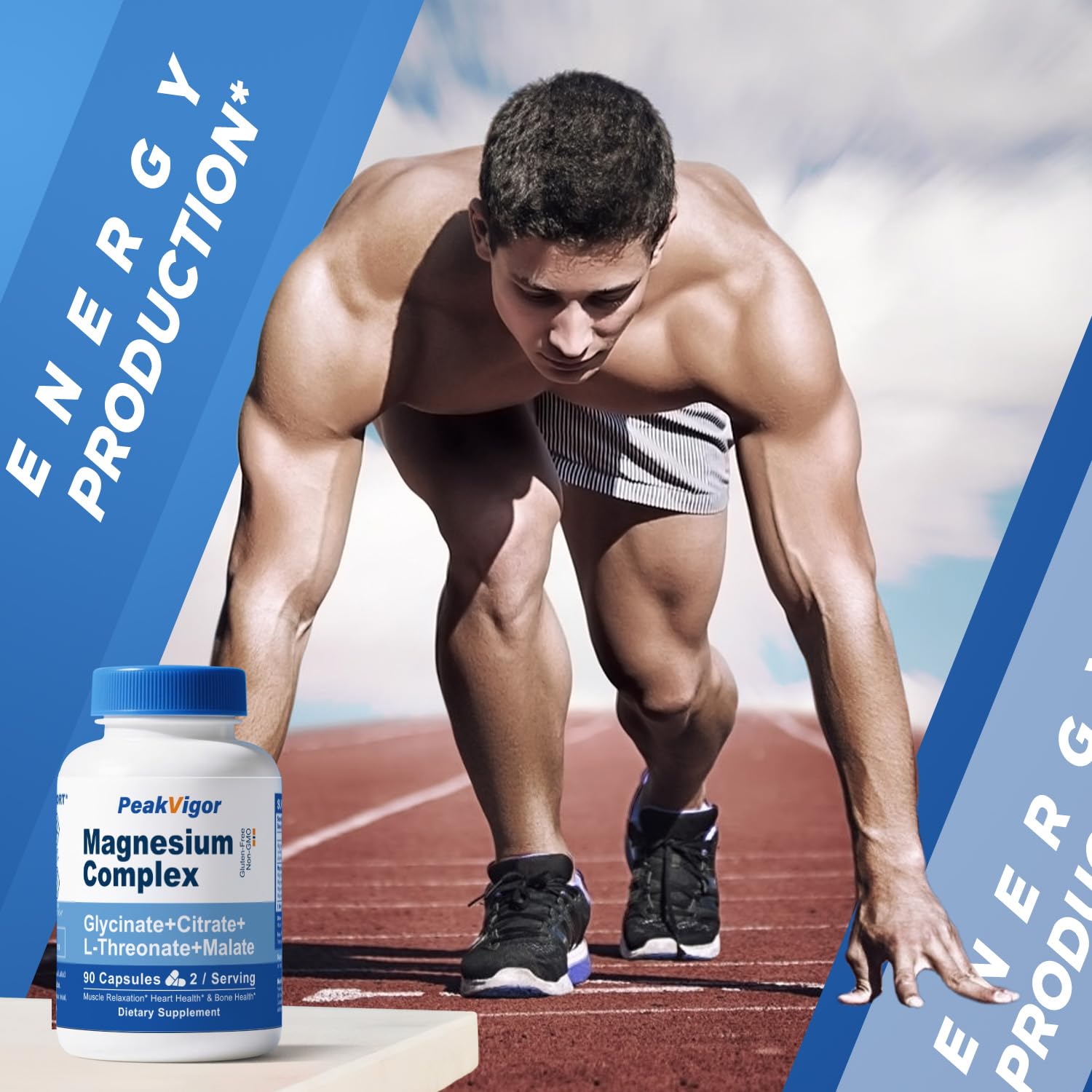 5 in 1 Magnesium Complex, 976mg Complex with Magnesium Glycinate, Citrate, Malate & L-Threonate, Vitamin B6 for High Absorption, Third Party Tested, Gluten-Free, Easy-Swallow Vegan Capsule PeakVigor buy supplements Au