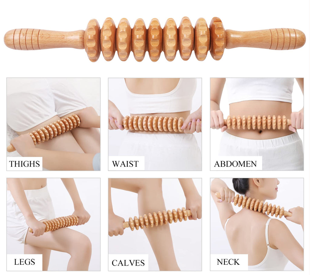 Komogir 3-in-1 Wood Therapy Massage Tools Lymphatic Drainage Massager Wooden Massager for Maderoterapia,Anti-Cellulite, Body Sculpting & Contouring Komogir buy supplements Au