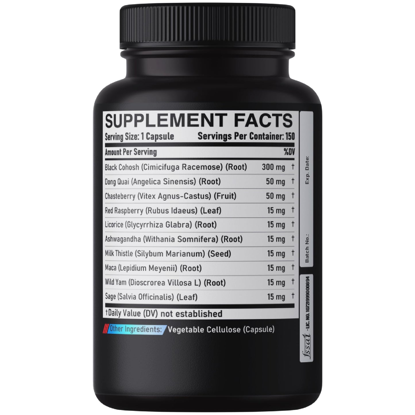 DEDICAD 12in1 Black Cohosh 5-Month Supply for Menopause Support Supplement with Dong Quai, Chasteberry, Red Raspberry, Licorice, Wild Yam & More - 150 Capsules DEDICAD buy supplements Au