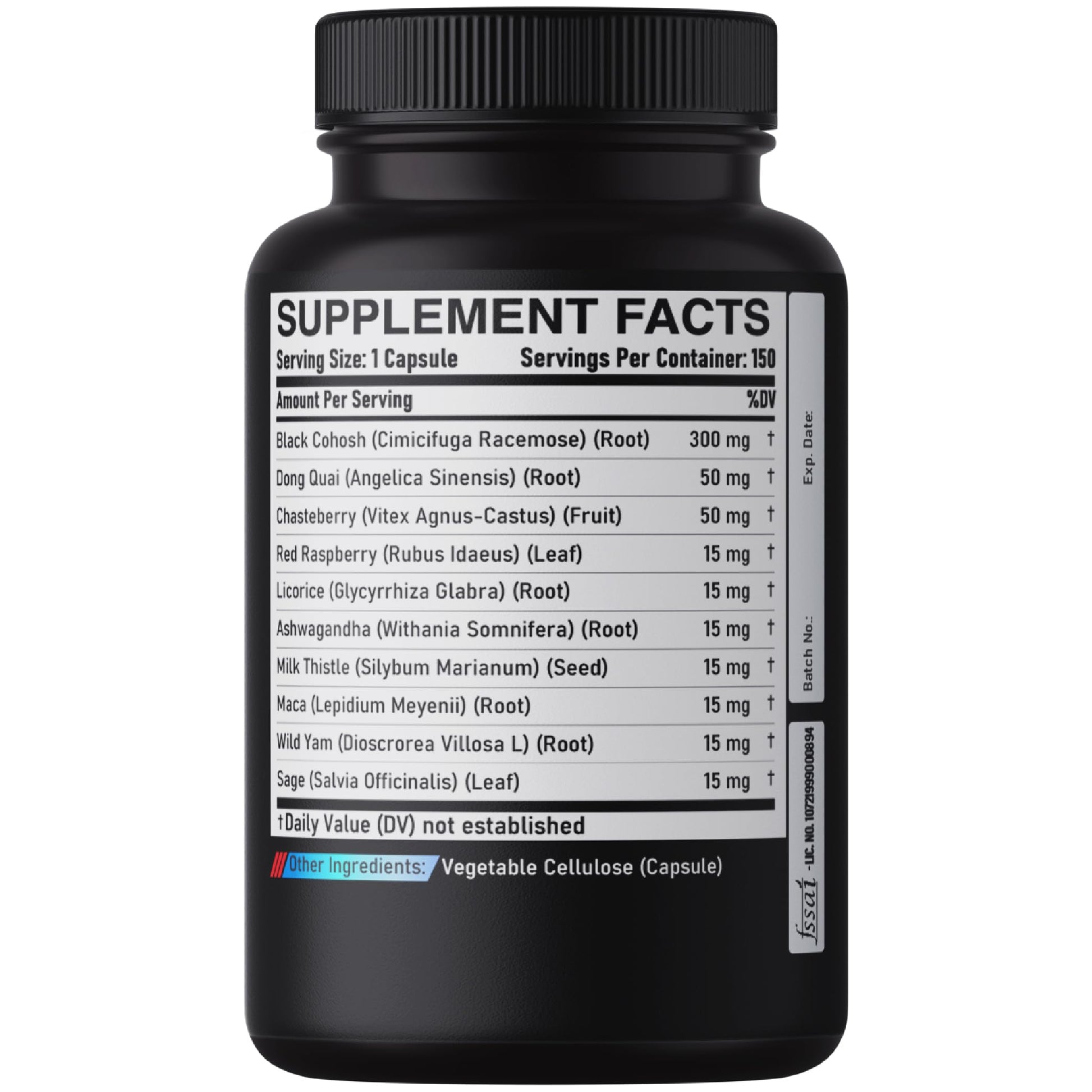 DEDICAD 12in1 Black Cohosh 5-Month Supply for Menopause Support Supplement with Dong Quai, Chasteberry, Red Raspberry, Licorice, Wild Yam & More - 150 Capsules DEDICAD buy supplements Au