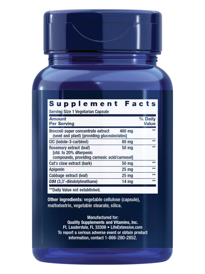 Life Extension Cruciferous Vegetable Extract Blend, Broccoli Extract, I3C, Helps Maintain DNA Health & Already Healthy Hormone Levels, Gluten Free, Non-GMO, Vegetarian, 60 Capsules Life ExtensionBuy Supplements Australia