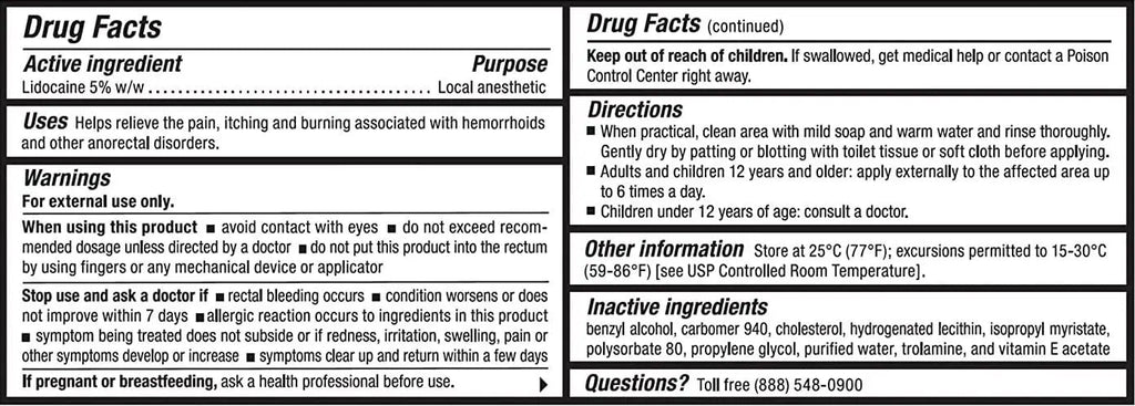 Recticare Anorectal Lidocaine 5% Cream: Topical Numbing Cream for Treatment of Hemorrhoids & Other Anorectal Disorders - 30g Tube RecticareBuy Supplements Australia