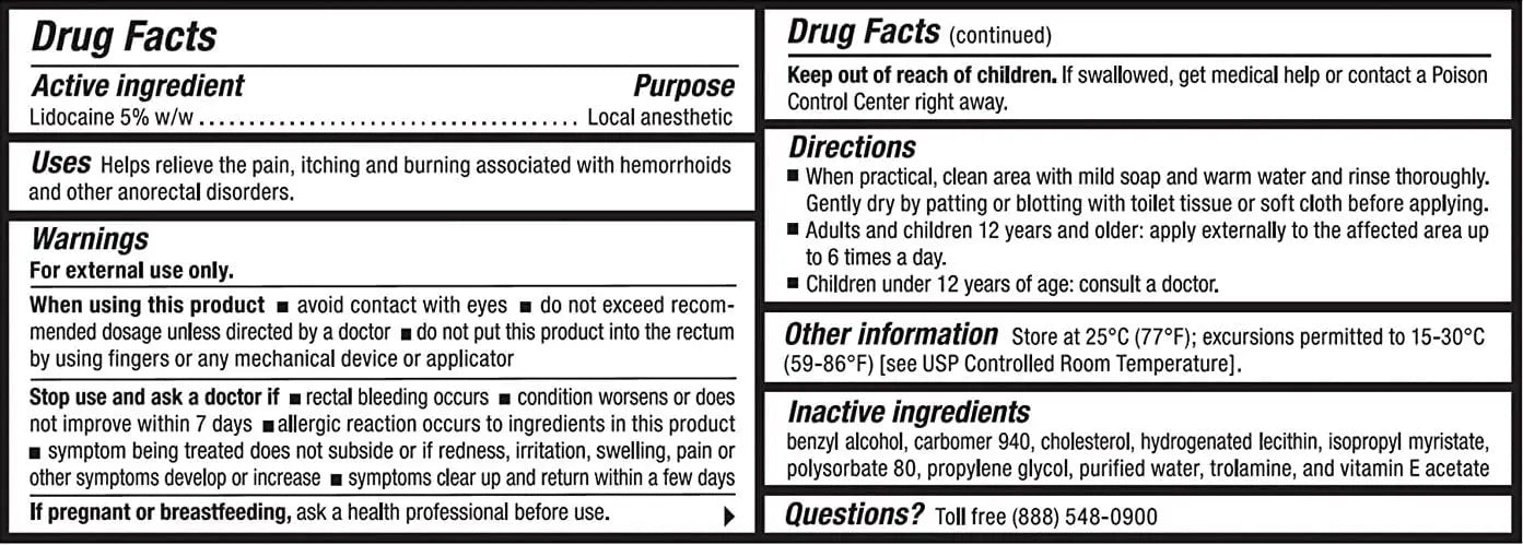 Recticare Anorectal Lidocaine 5% Cream: Topical Numbing Cream for Treatment of Hemorrhoids & Other Anorectal Disorders - 30g Tube RecticareBuy Supplements Australia