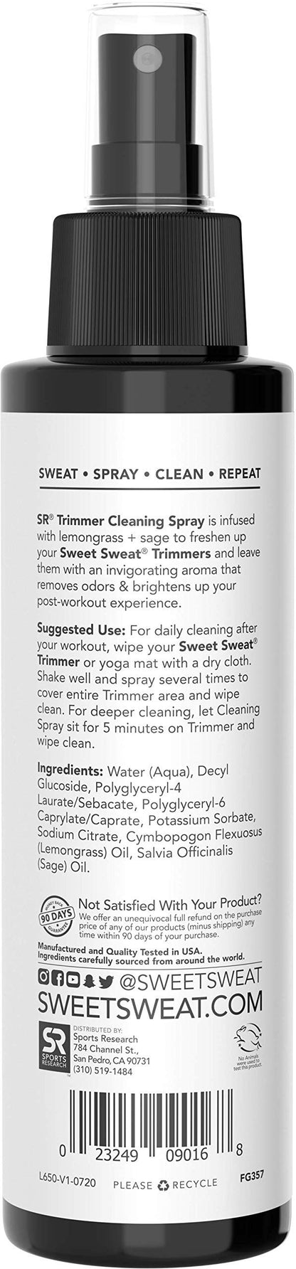 Sweet Sweat Waist Trimmer Cleaning Spray | Freshen & Clean Neoprene Trimmers, Yoga Mat, Gym Equipment & More! | Made with Lemongrass & Sage Oil - 4oz. Sports Research buy supplements Au