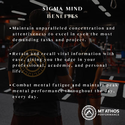 Mt. Athos Performance Sigma Mind | Potent Nootropic Formula to Support Cognitive Function, Improved Focus, Drive, and Mood | 30 Servings, 90 Capsules Mt. Athos Performance buy supplements Au