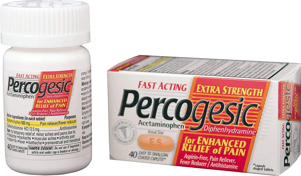 Percogesic Aspirin Free Pain Relief Tablets, Extra Strength, Acetaminophen and Diphenhydramine, 40 ct (Pack of 1) PercogesicBuy Supplements Australia