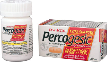 Percogesic Extra Strength Pain Relief | Aspirin Free Dual Action Relief | 40 Coated Caplets (6 Pack) PercogesicBuy Supplements Australia