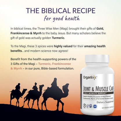 Organixx Joint & Muscle Care Organic Turmeric Supplement, 3-in-1 Frankincense, Turmeric and Myrrh Joint Health & Joint Support Supplement Body Care Capsules, Supports Swelling, Tension, 60 Capsules OrganixxBuy Supplements Australia