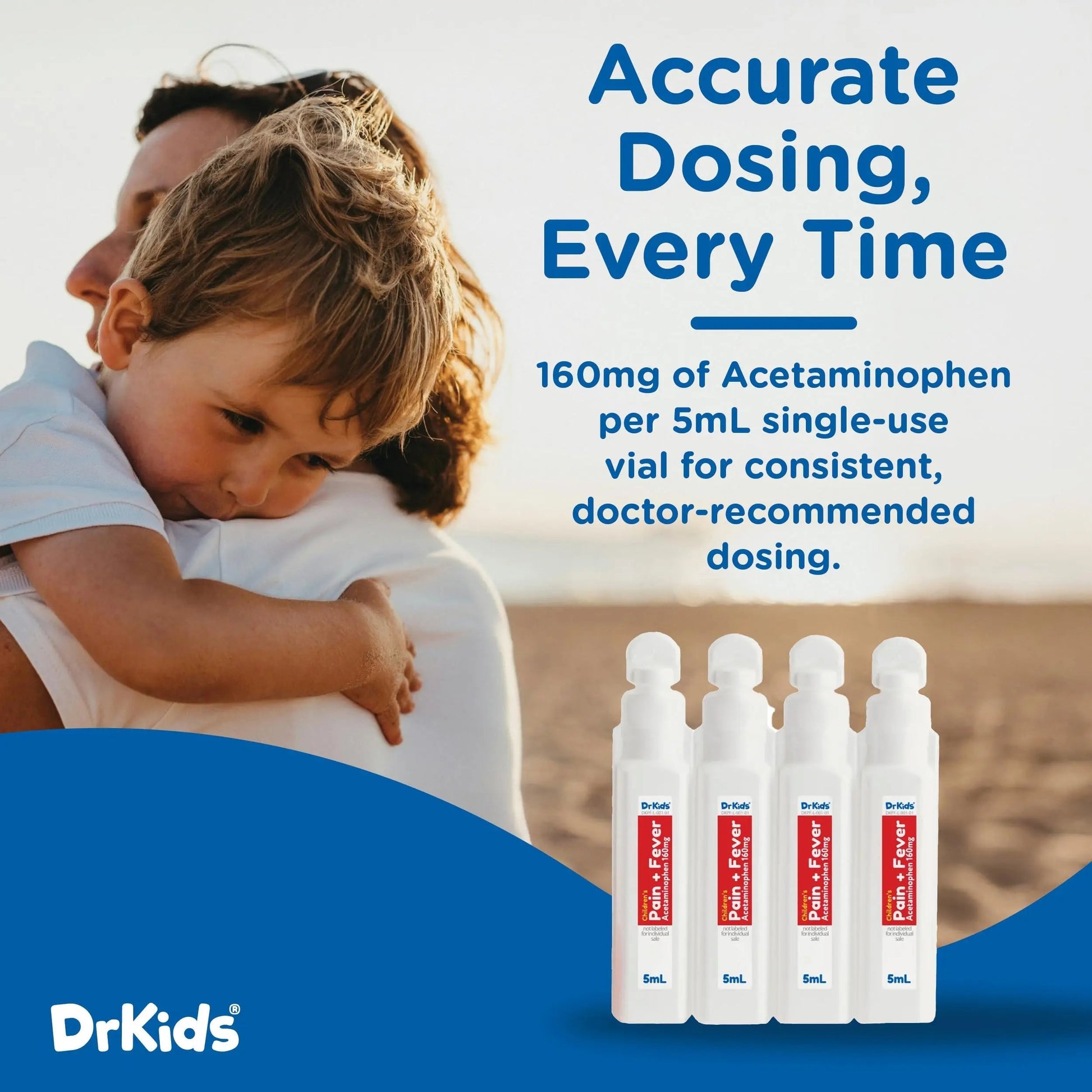 Dr. Kids Children’s Pain and Fever Medicine - Acetaminophen for Kids Ages 2-11, Pre-Measured Single-Use Vials for Headache, Sore Throat, Cold and Flu, Cherry Flavor, 30 Count Dr. KidsBuy Supplements Australia