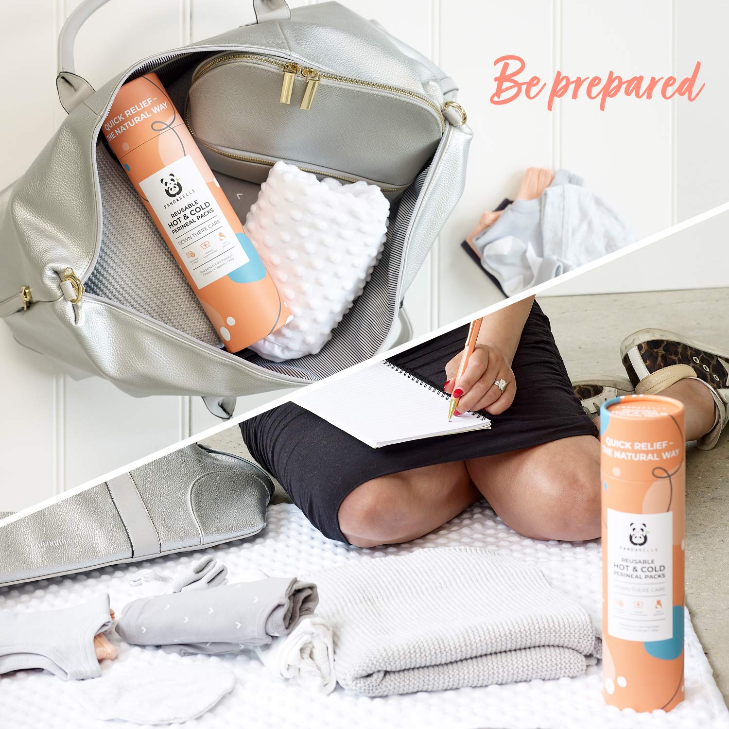 Pandabelle Hot & Cold Reusable Perineal Ice Pack with 4 Washable Cotton Sleeves & Carry Bag for Postpartum Perineal Pain, Hemorrhoids, C-Section Scar, Breastfeeding, Post-Waxing Hair Removal & More PANDABELLEBuy Supplements Australia