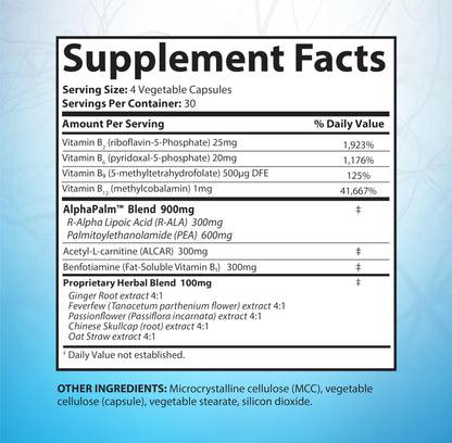 SciatiEase Sciatic Nerve Health Support Supplement - Nerve Support Formula with AlphaPalm, Pea, Vitamin B Complex, Alpha Lipoic Acid 300mg - 120 Capsules SciatiEaseBuy Supplements Australia