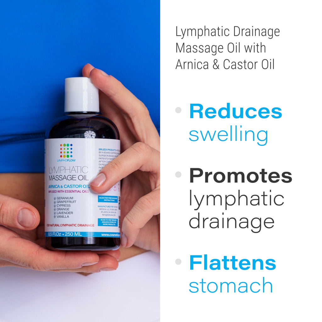 Bruizex Lymphatic Drainage Massage Oil with Arnica & Cold Pressed Castor Oil, Lightweight Non-Greasy Body Massage Oil for Daily Lymphatic Massage, Aftercare Routine, Lightweight Formula - 8.5 Oz Bruizex buy supplements Au