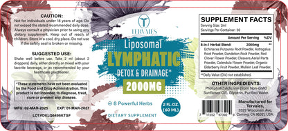 Tervaies Liposomal Lymphatic Drainage Drops 2000mg – Herbal Blend with Elderberry & Echinacea – 2 FL OZ Tervaies buy supplements Au
