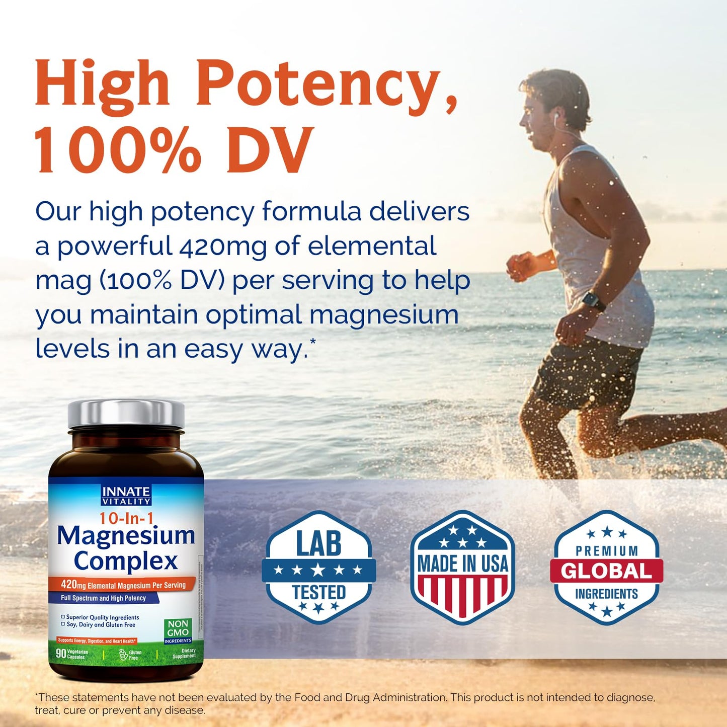 Innate Vitality 10-in-1 Magnesium Complex 960mg, 420mg Elemental Mag per Serving, with Magnesium Glycinate, Citrate, Malate, and More, Sleep, Digestion, Energy Support, 90 Vegan Caps Innate Vitality buy supplements Au