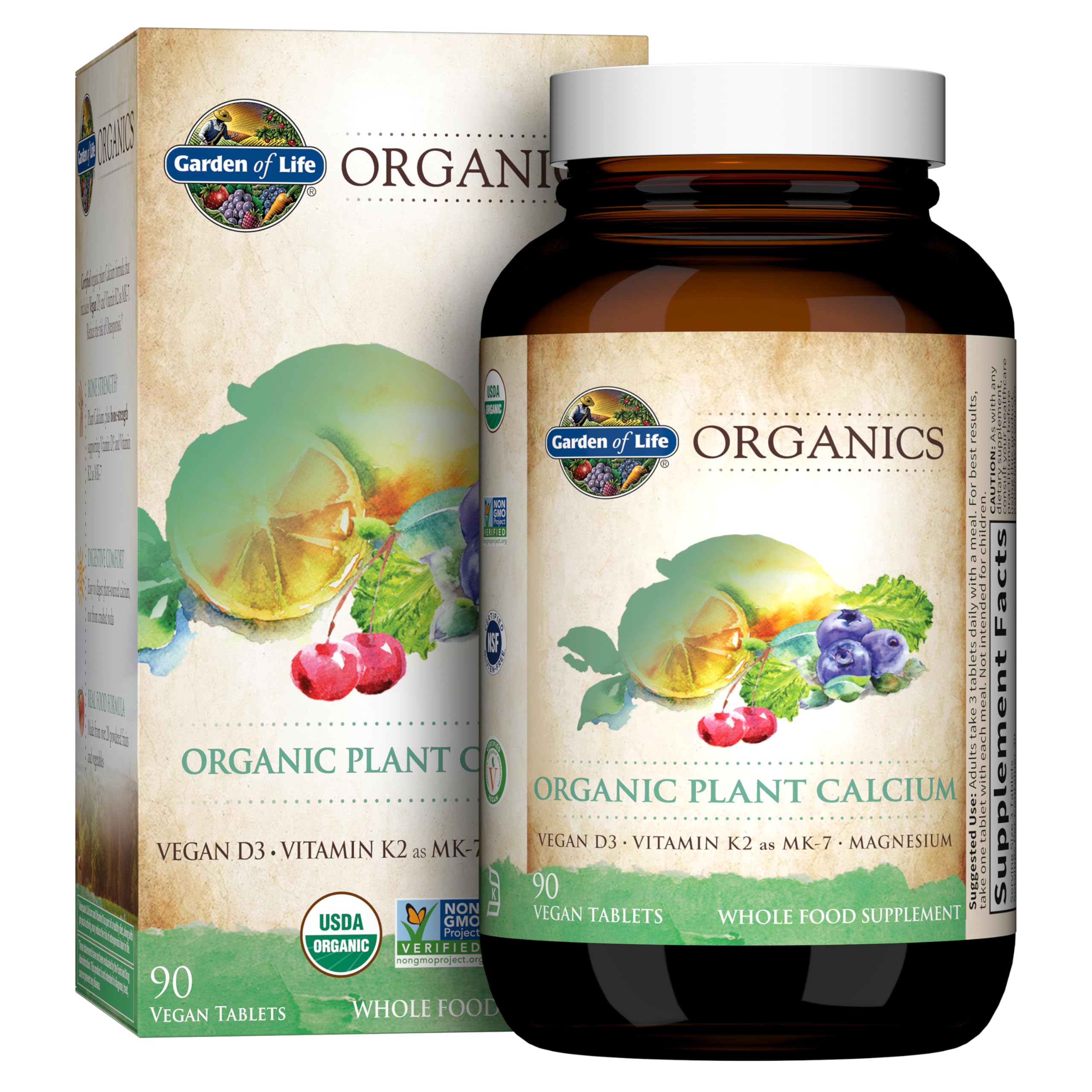 Garden of Life Calcium Supplement with Magnesium & Organic Vitamin D3 K2, Made from Whole Foods, Gluten-Free, 90 Count Garden of LifeBuy Supplements Australia