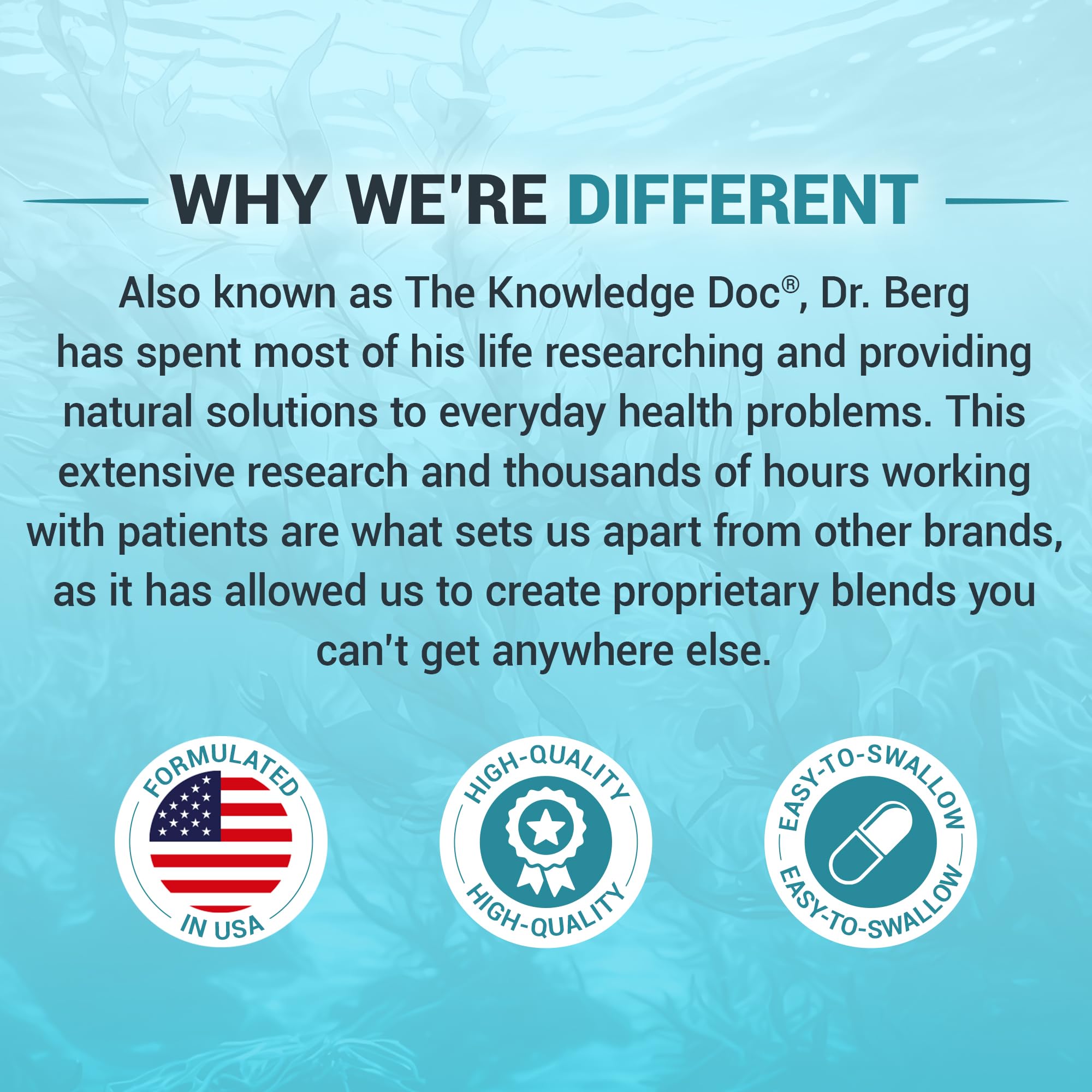 Dr. Berg Sea Kelp Enhanced Iodine - 200 mcg of Premium Iodine - Seaweed Blend Includes Klamath Blue-Green Algae & Sea Kelp - 90 Capsules Dr. Berg NutritionalsBuy Supplements Australia