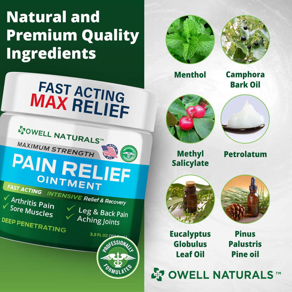 OWELL NATURALS Arthritis Pain Relief Ointment with Arnica & MSM – Deep Penetrating Joint & Muscle Therapy for Knee, Back, Sore Muscles, Legs, 3.5 oz (2 Pack) Owell NaturalsBuy Supplements Australia