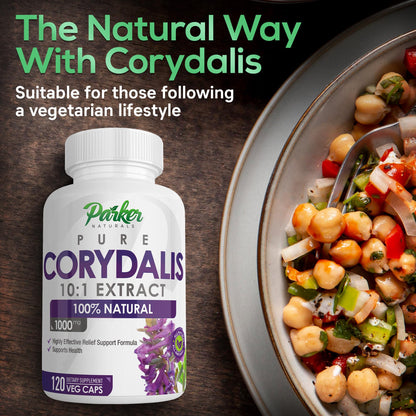 Pure Corydalis Root Extract Capsule - 1000mg Strength, 10:1 Corydalis Yanhusuo Extract, Natural Relief, Long Lasting, 100% Vegetarian, 60 Servings, 120 Count Parker NaturalsBuy Supplements Australia