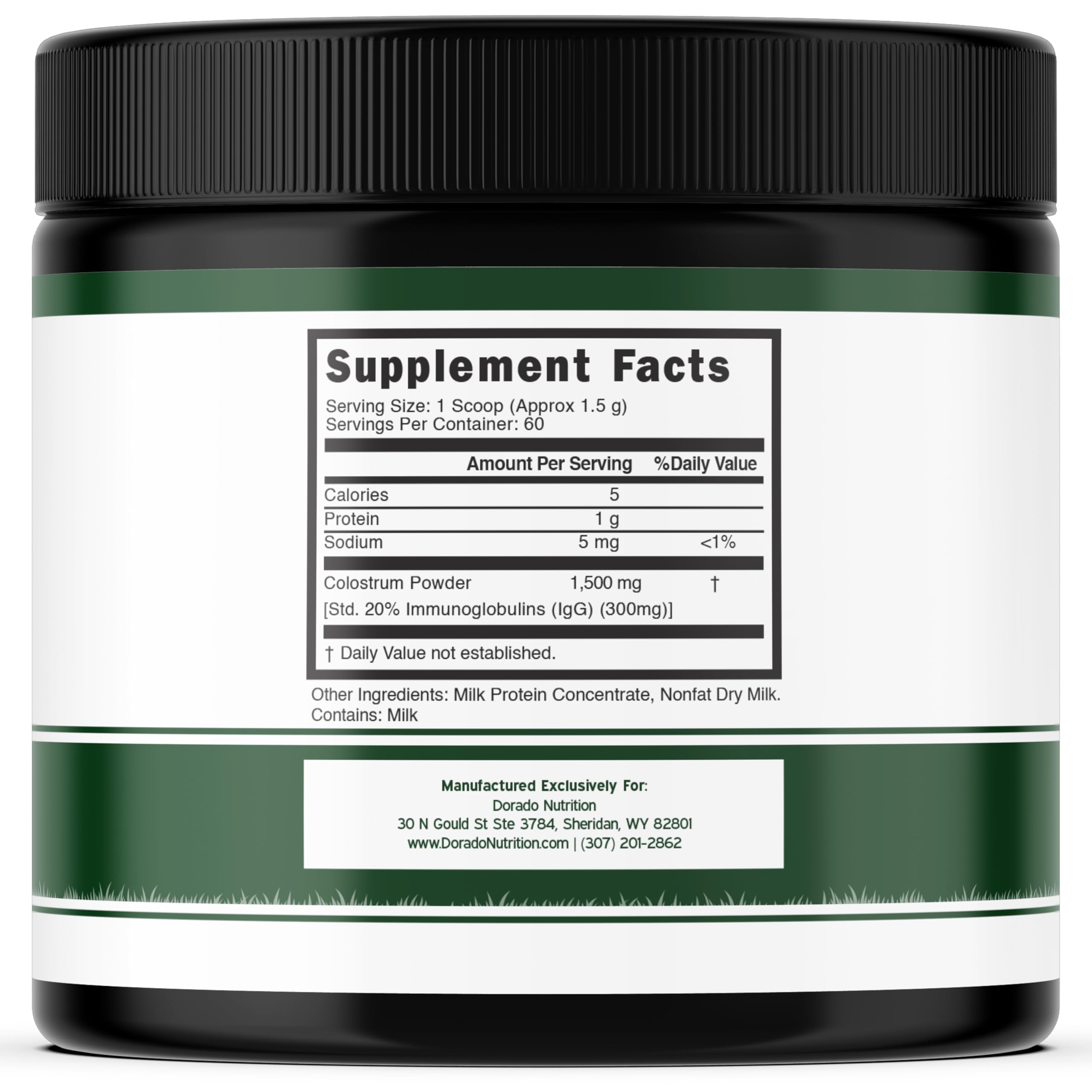 Colostrum Supplement Powder 90g (60 Servings of 1.5g Pure Bovine Colostrum Std. to Contain 20% IgG Immunoglobulins) Grass Fed Powder - No Fillers, Third Party Tested, Unflavored & Non-GMO DORADO NUTRITIONBuy Supplements Australia