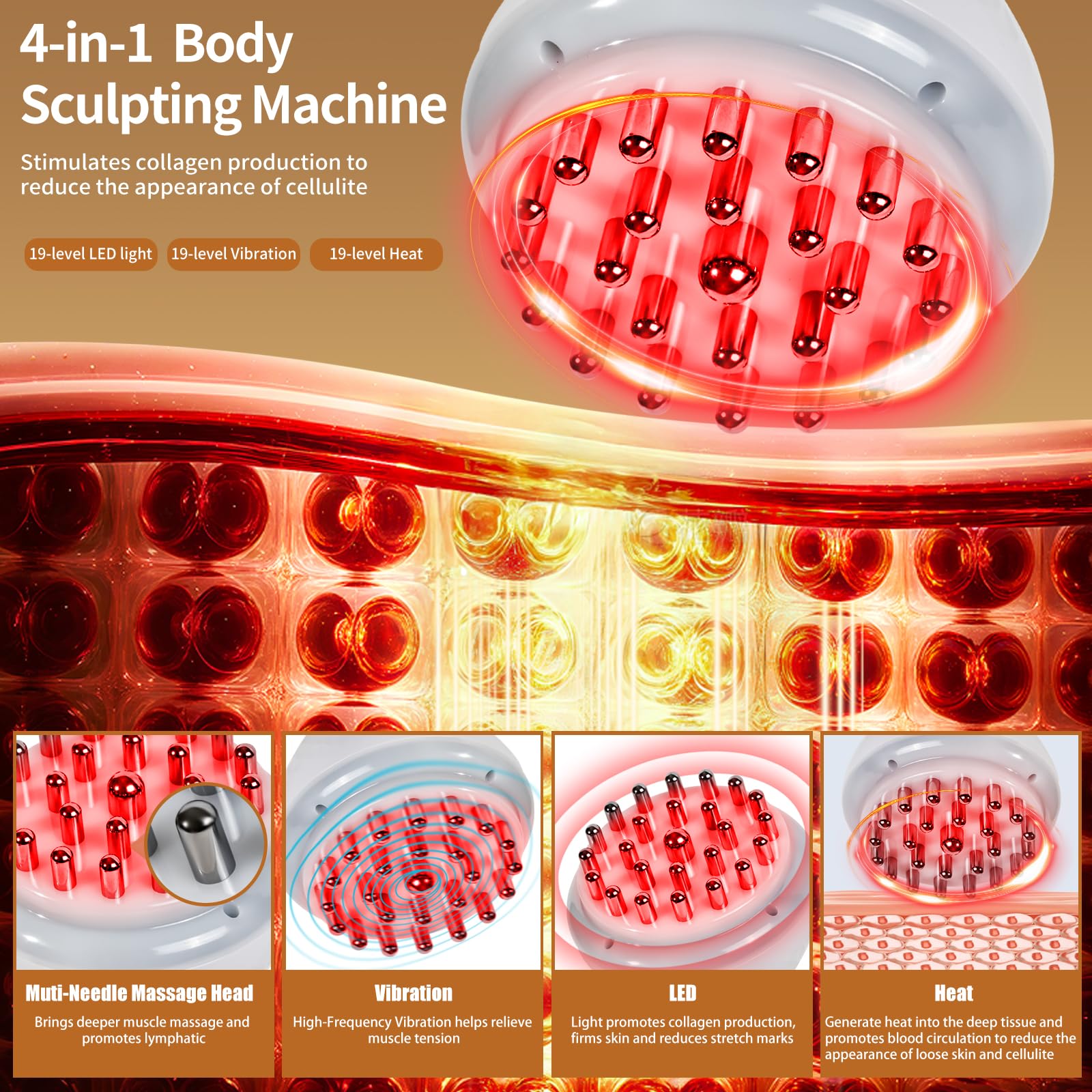 lemonforts Lymphatic Drainage Massager – Portable Cellulite Massage Tool with 19 Intensity Levels for Relaxing Neck, Legs, Arms & Belly lemonforts buy supplements Au