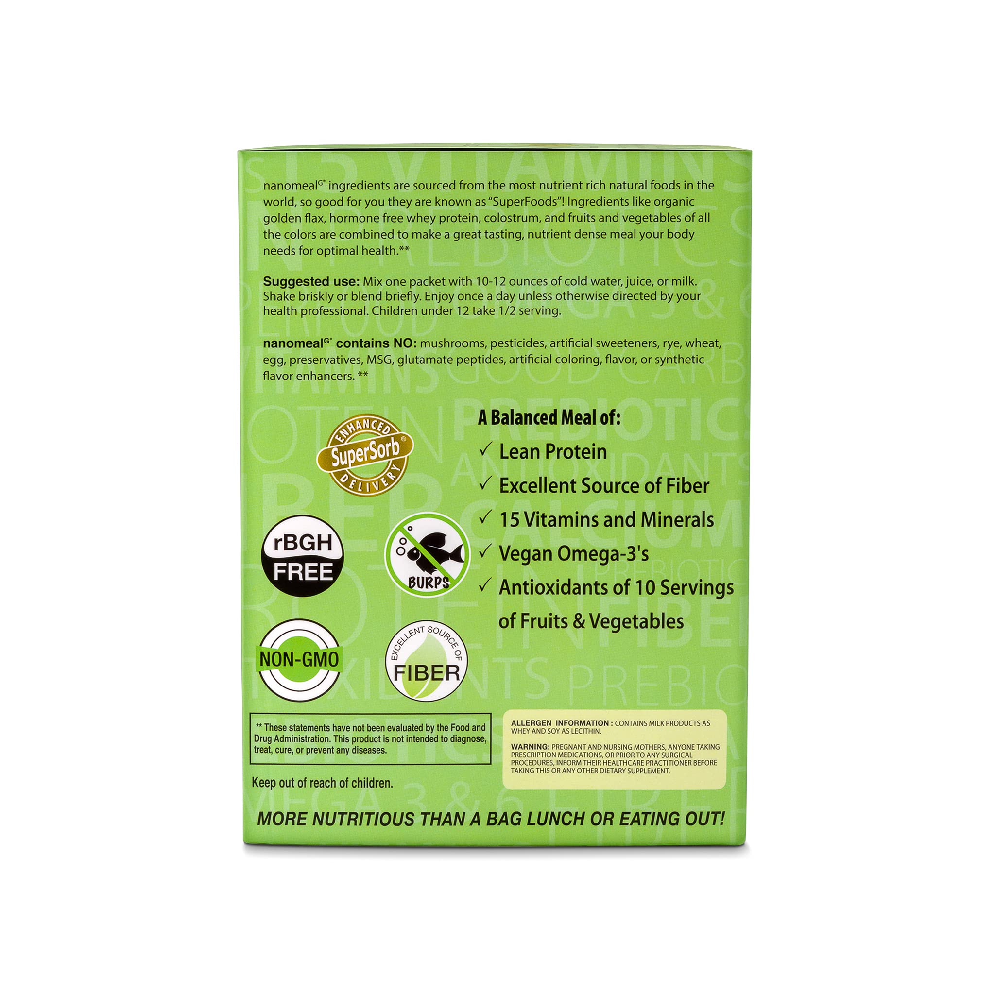 NanoMeal Plant-Based All-in-One Nutrition | Superfood Meal Replacement Powder | Tropical Fruit Blend | 10 Servings | Protein, Greens & Omega for Gut & Immune Support Biopharma Scientific buy supplements Au