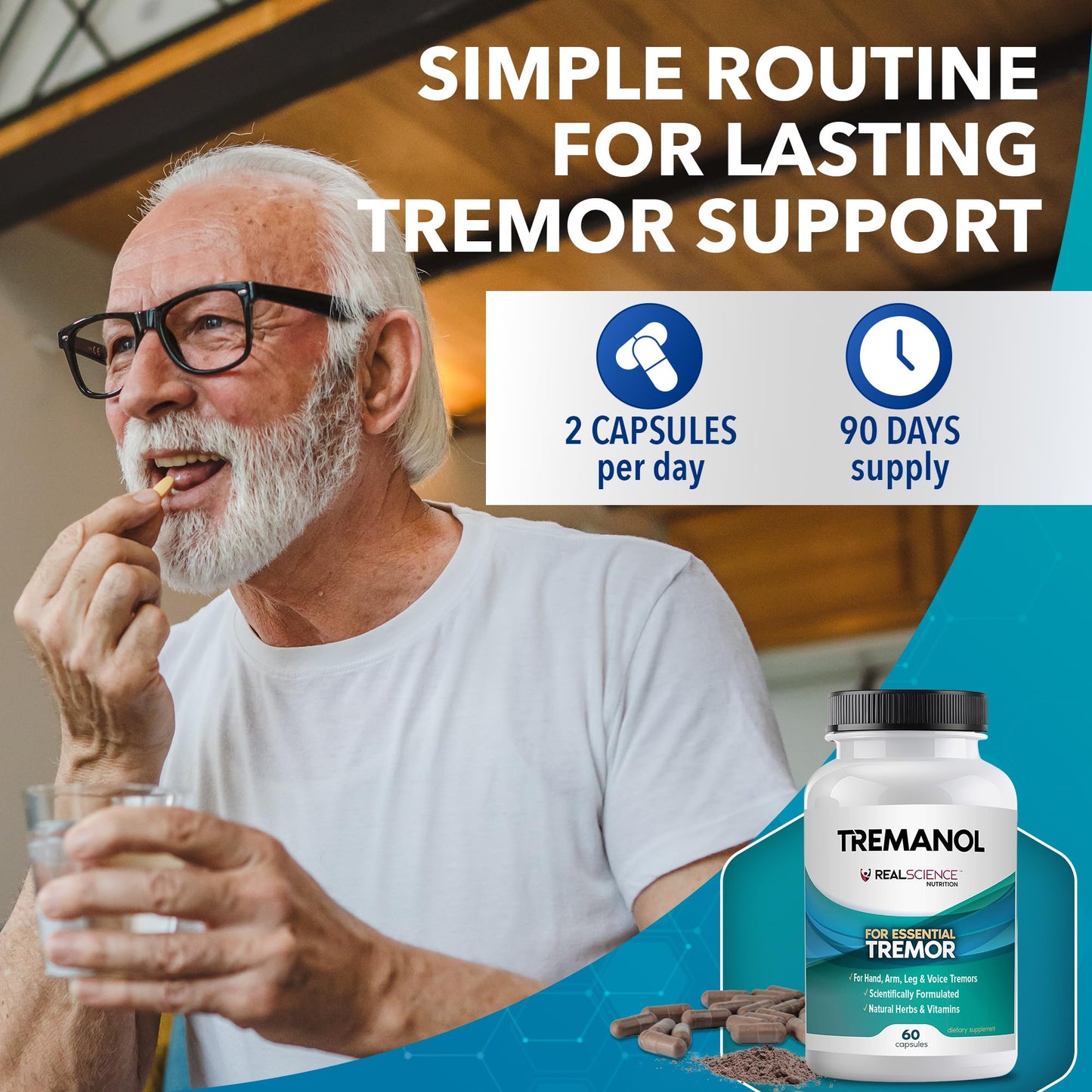 Tremanol Natural Aid Herbal Supplement – Includes Vitamin B2 & B12, Passionflower & Skullcap – 60 Caps (Pack of 3) – Made in USA TremanolBuy Supplements Australia