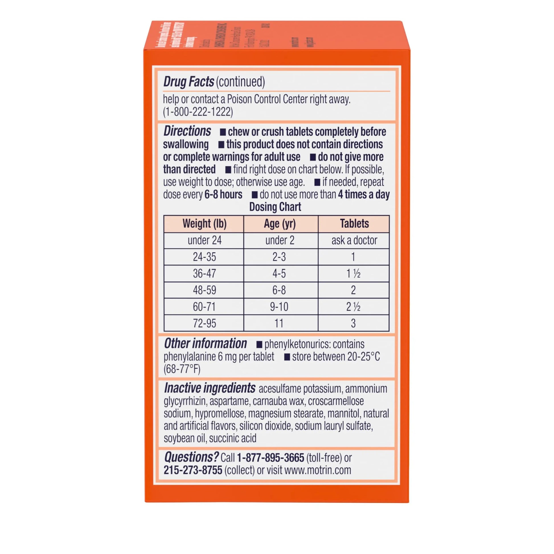 Motrin Children's Dye-Free Chewable Tablets with Ibuprofen, Kids' Fever Reducer & Pain Reliever for Sore Throat, Fever, Toothache & Pain Relief, Grape Flavor, 24 Count (Pack of 2) MotrinBuy Supplements Australia