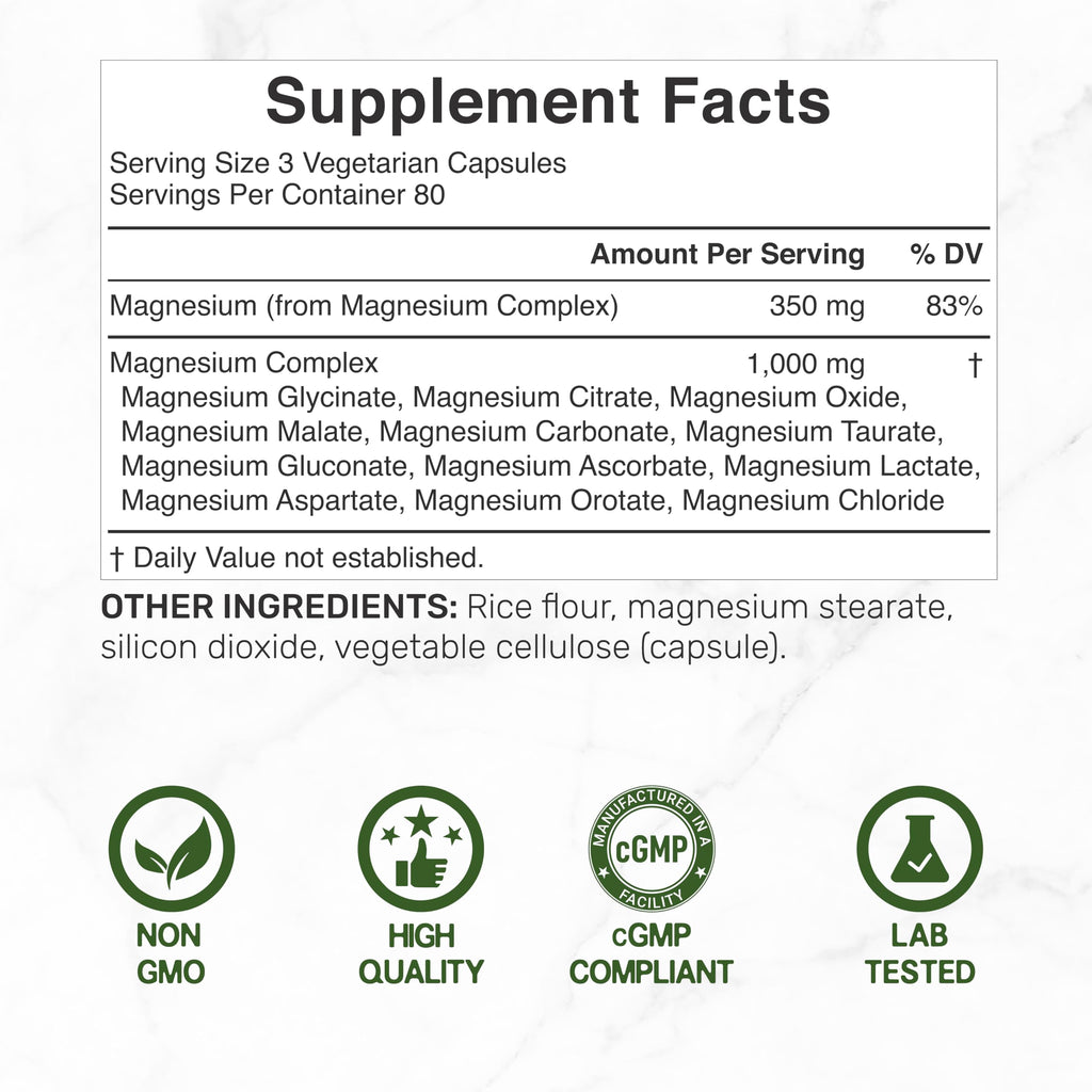 12‑in‑1 Magnesium Complex for Women 1,000 mg, 240 Vegetarian Capsules | Magnesium Glycinate, Citrate, Malate, Taurate, Orotate, Oxide & More | Chelated & Purified for Better Absorption DEAL SUPPLEMENT buy supplements Au