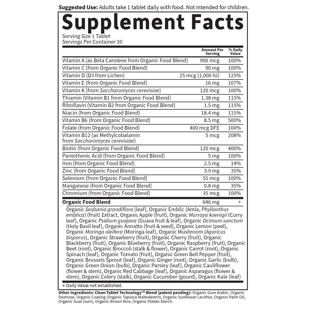 Garden of Life Organics Multivitamin for Women - Women's Once Daily Multi - Whole Food Multi with Iron, Biotin, Vegan Organic Womens Multivitamin for Health