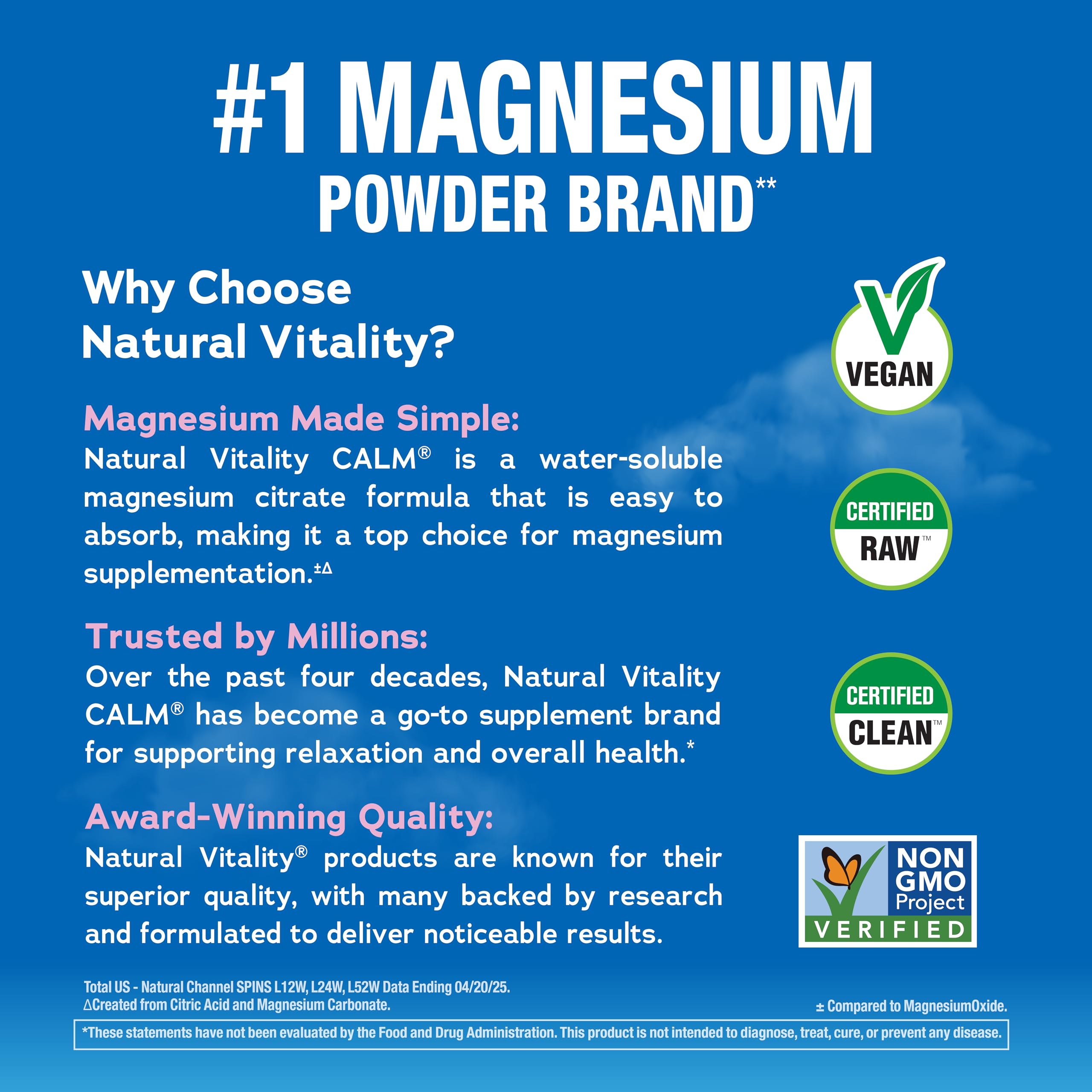 Natural Vitality Calm Magnesium 16oz Powder | Raspberry Lemon Flavored Supplement | Non-GMO, Vegan & Gluten Free Formula Natural VitalityBuy Supplements Australia