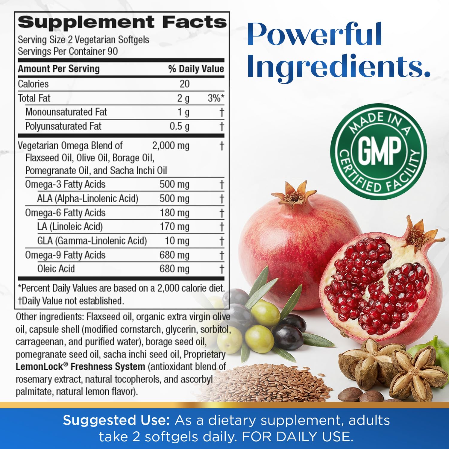 Purity Products Vegan Omega 3 6 9 Formula - “5 in 1” Essential Fatty Acid Complex - Scientifically Formulated Plant-Based Vegan Omega 3-6-9 Essential Fatty Acids