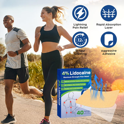 Uposiut Lidocaine Patches, Maximum Strength Lidocaine Patches (40 Patches), for Muscle Pain Relief in The Back, Shoulders, Neck, Knees, and Anks, 12 Hour Pain Relief-G002 UposiutBuy Supplements Australia