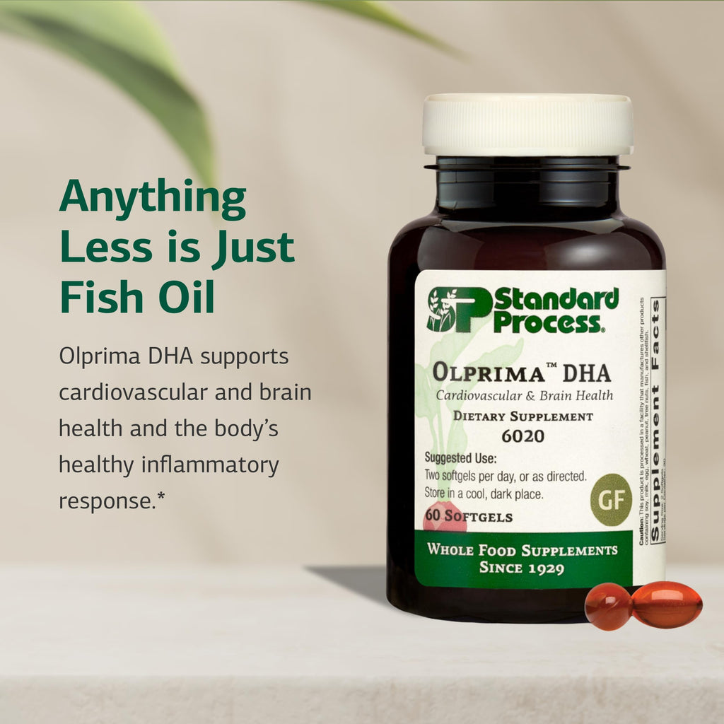Standard Process Olprima DHA - Omega-3 Supplement for Heart & Brain Health - Gluten-Free, Non-Dairy & Non-Soy - 60 Softgels (30 Servings) Standard Process Inc.Buy Supplements Australia