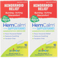 Boiron HemCalm Suppositories for Hemorrhoid Relief of Pain, Itching, Swelling or Discomfort - 10 Count (Pack of 2) BoironBuy Supplements Australia