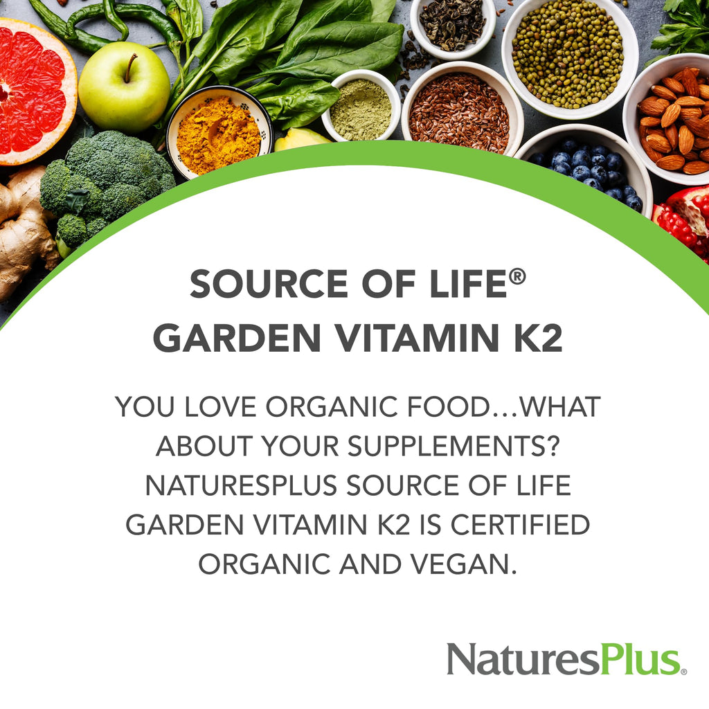 Nature's Plus Sol Garden Vit K2 120 mcg V Capsules, 60 Count NaturesPlusBuy Supplements Australia