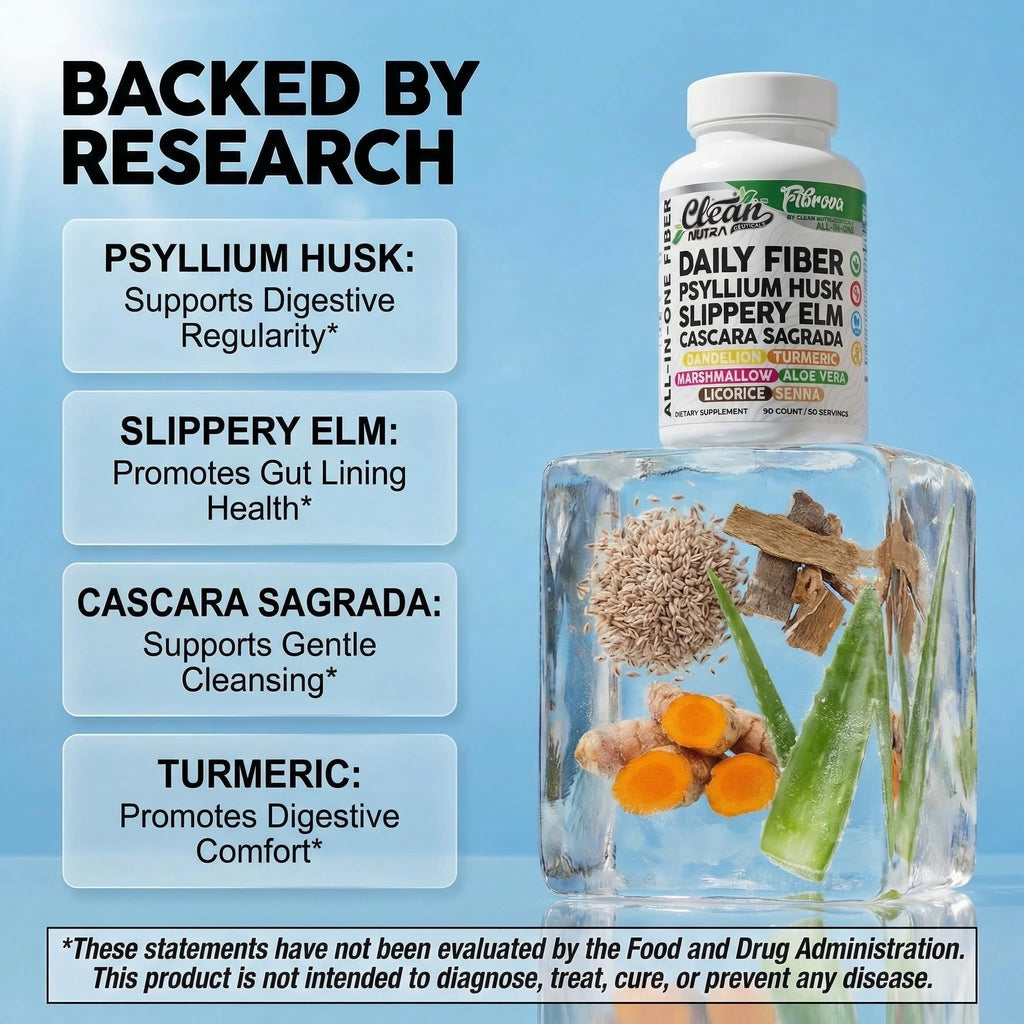 Fiber Supplement Capsules Slippery Elm Psyllium Husk Cascara Sagrada Dandelion Root Turmeric Supplement Aloe Vera Licorice Senna Marshmallow Root Digestive Health Cleanse 90 Pills by Clean Nutra Clean NutraceuticalsBuy Supplements Australia