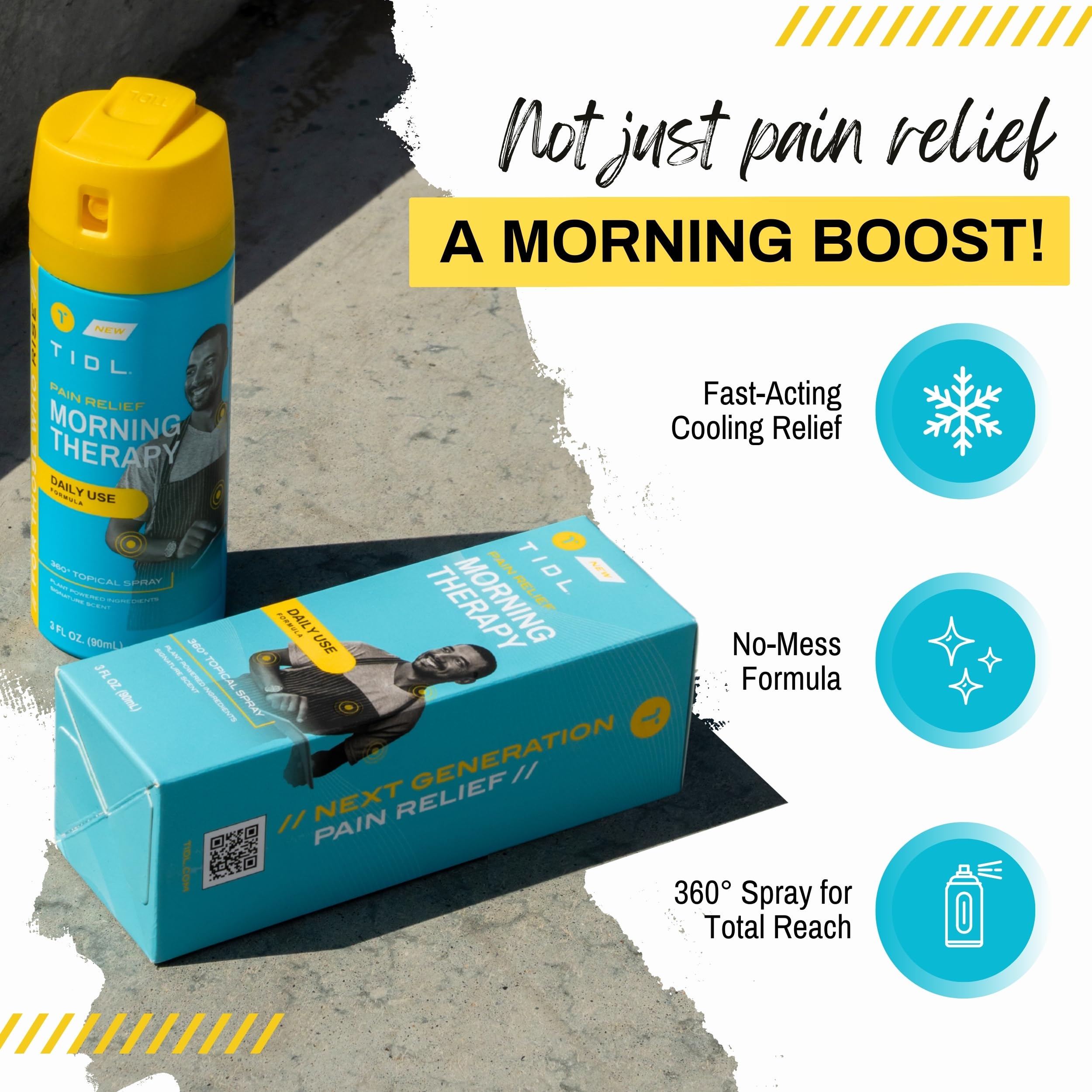 TIDL Pain Relief Spray Bundle – Morning, Cryotherapy & Evening Therapy – 3 x 3oz Sprays for Muscle, Joint, Neck, Back & Knee Pain Relief – Plant-Based Menthol Day & Night Care TIDLBuy Supplements Australia