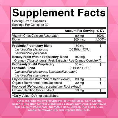 MaryRuth Organics Probiotic Beauty Capsules | Vegan Collagen Support | Anti Aging | Gut Health | Hair Skin and Nails Vitamins | Skin Care