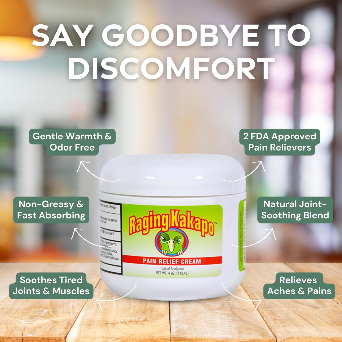 Raging Kakapo Pain Relief Cream 3 Pack - Sore Muscles, Joint Pain & Aches - Odor Free, Non-Greasy Pain Cream - Histamine Dihydrochloride, Capsaicin, Emu Oil, Arnica & More, 4 oz. Jar Raging KakapoBuy Supplements Australia