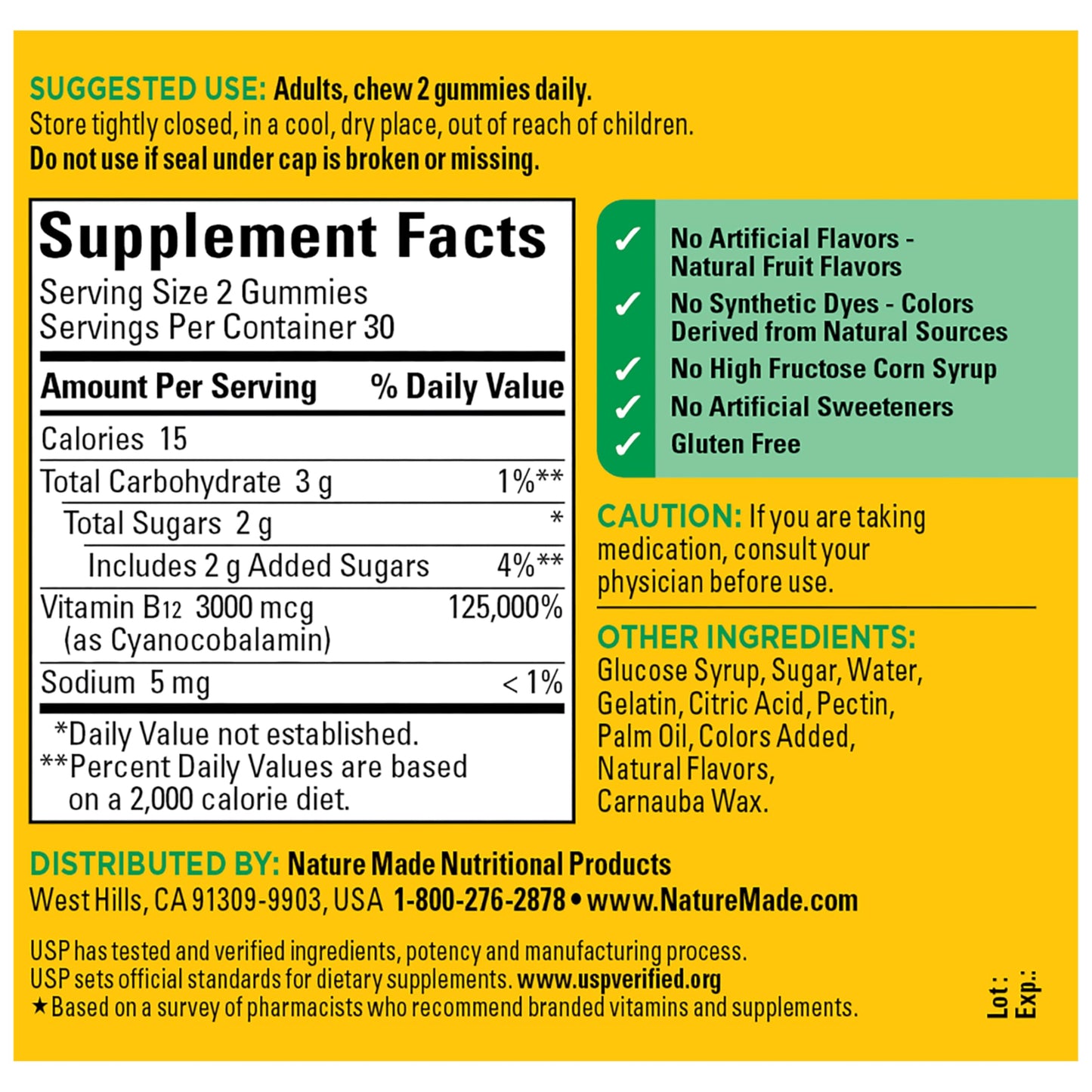 Nature Made Extra Strength Vitamin B12 Gummies 3000 mcg per serving, B12 Vitamins for Energy Metabolism Support, 60 Gummy Vitamins, 30 Day Supply