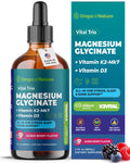 Magnesium Glycinate, Vitamin K2 & D3 Supplement – GMO-Free – VIT D MK7 K2 Vitamin Supplement & Magnesium Blend – with Nutrients for Bone Nutrition & Cardiovascular Function (Mixed Berry, 60 mL) Drops Of NatureBuy Supplements Australia