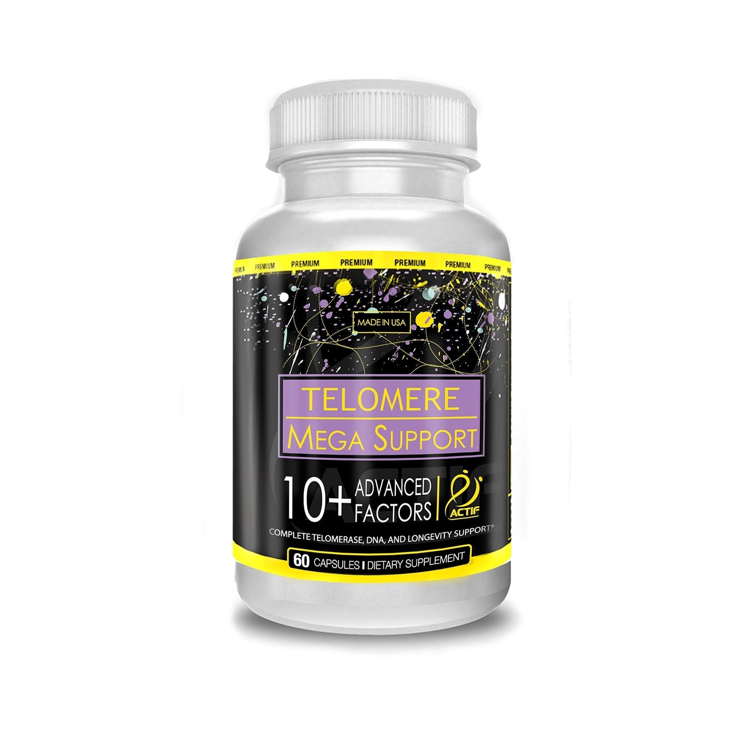ACTIF Telomere Mega Support with 10+ Factors, Non-GMO, Telomerase and DNA Supplement for Energy, Memory and Anti-Aging, Made in USA, 60 Count ACTIFBuy Supplements Australia