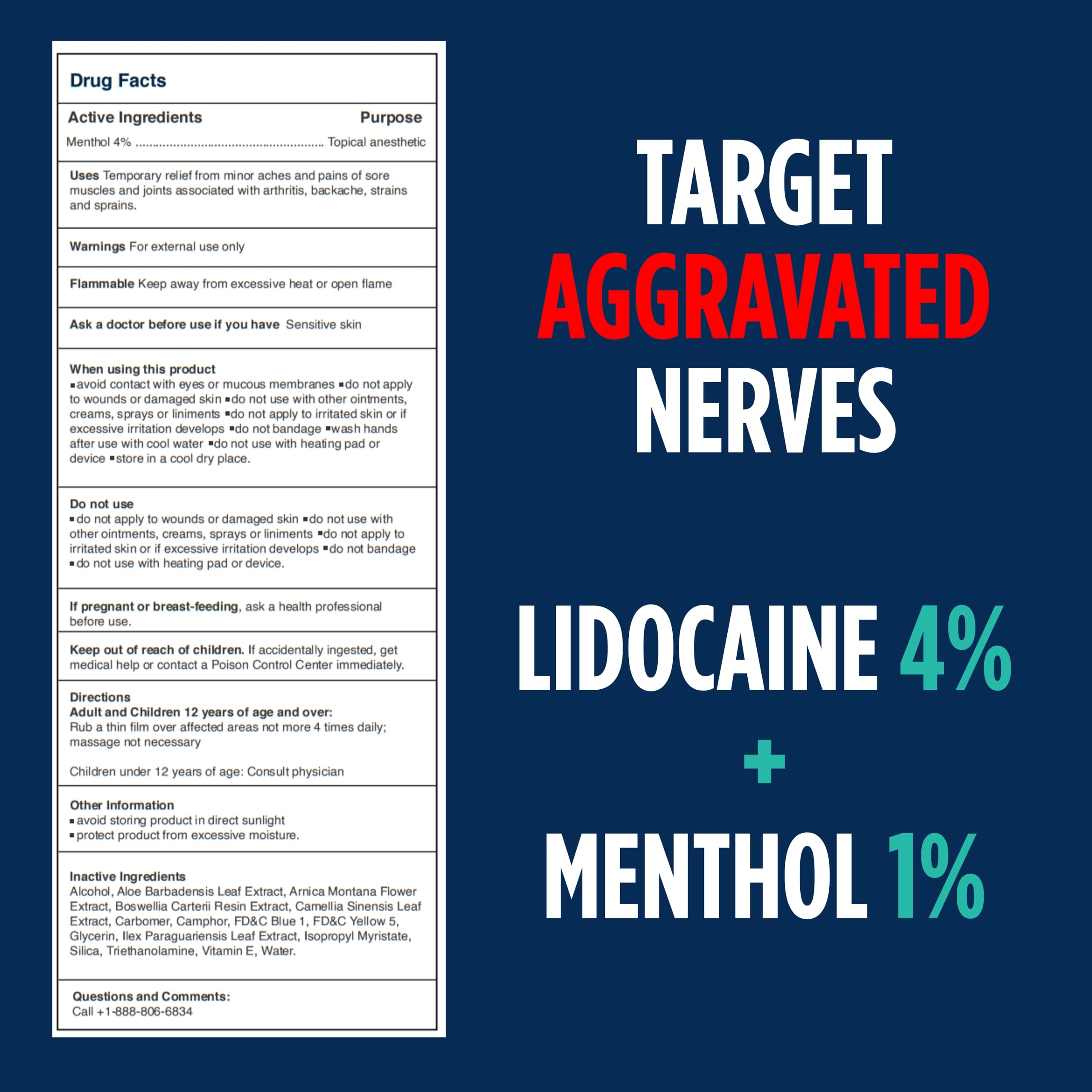 NOVEHA Lidocaine Roll-On Gel 4% | Maximum Strength Temporary Topical Pain Relief for Minor Muscle & Joint Aches | Cooling Formula with Menthol & Arnica | Non-Greasy, Quick-Drying | 2.5 fl oz NOVEHABuy Supplements Australia
