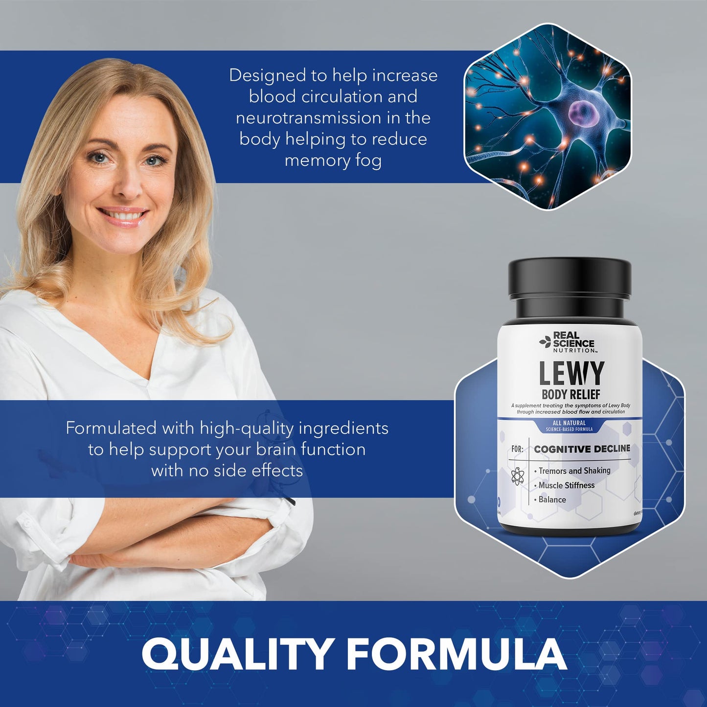 Real Science Nutrition Offers Lew-X - A Nutritional Supplement Formulated for Lewy Body Relief to Support Memory & Clarity, Cognitive Enhancement, Relieve Tremors, Shaking, and Muscle Stiffness, Real Science NutritionBuy Supplements Australia