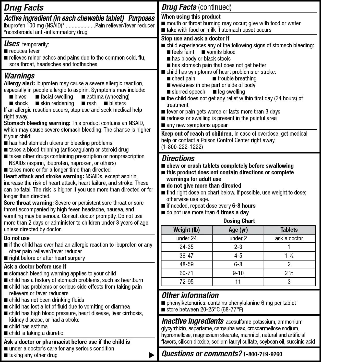 Childrens Ibuprofen Chewable Tablets, 100 mg, Orange Flavor, Pain Reliever and Fever Reducer, 24 Count GoodSenseBuy Supplements Australia