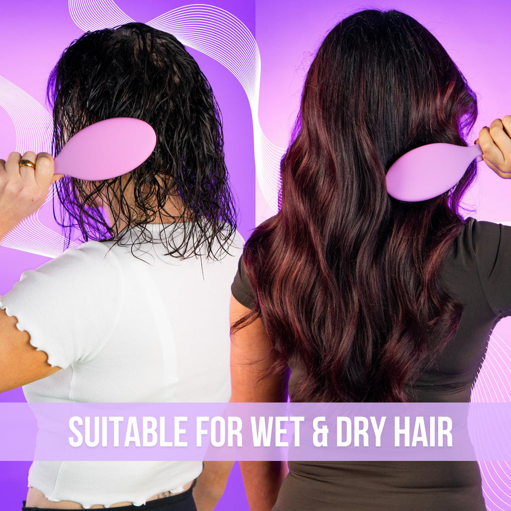 SimplyHair Ultimate Hair Extension Brush & Detangler Anti-Static, Dual Bristle Design, Soft Boar Bristle, Great for All Hair Types & Extensions - Pink & Purple Ombre Brush Ideal for Adults & Kids Simply HairBuy Supplements Australia