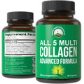 Peak Performance All 5 Multi-Collagen Capsules - 90 Pills of Grass Fed Peptides Protein - Supplement with All 5 Collagen Types I, II, III,V, X from Beef, Fish, Eggshell, and Chicken Bone Broth Peak PerformanceBuy Supplements Australia